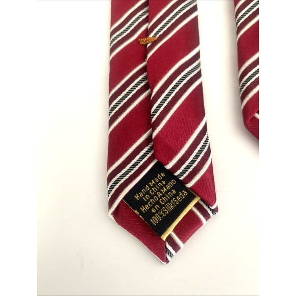 Donald Trump Tie Black Striped Burgundy Red Silk Signature Collection 59… - Picture 5 of 6